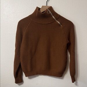 Zippered Turtleneck Sweater